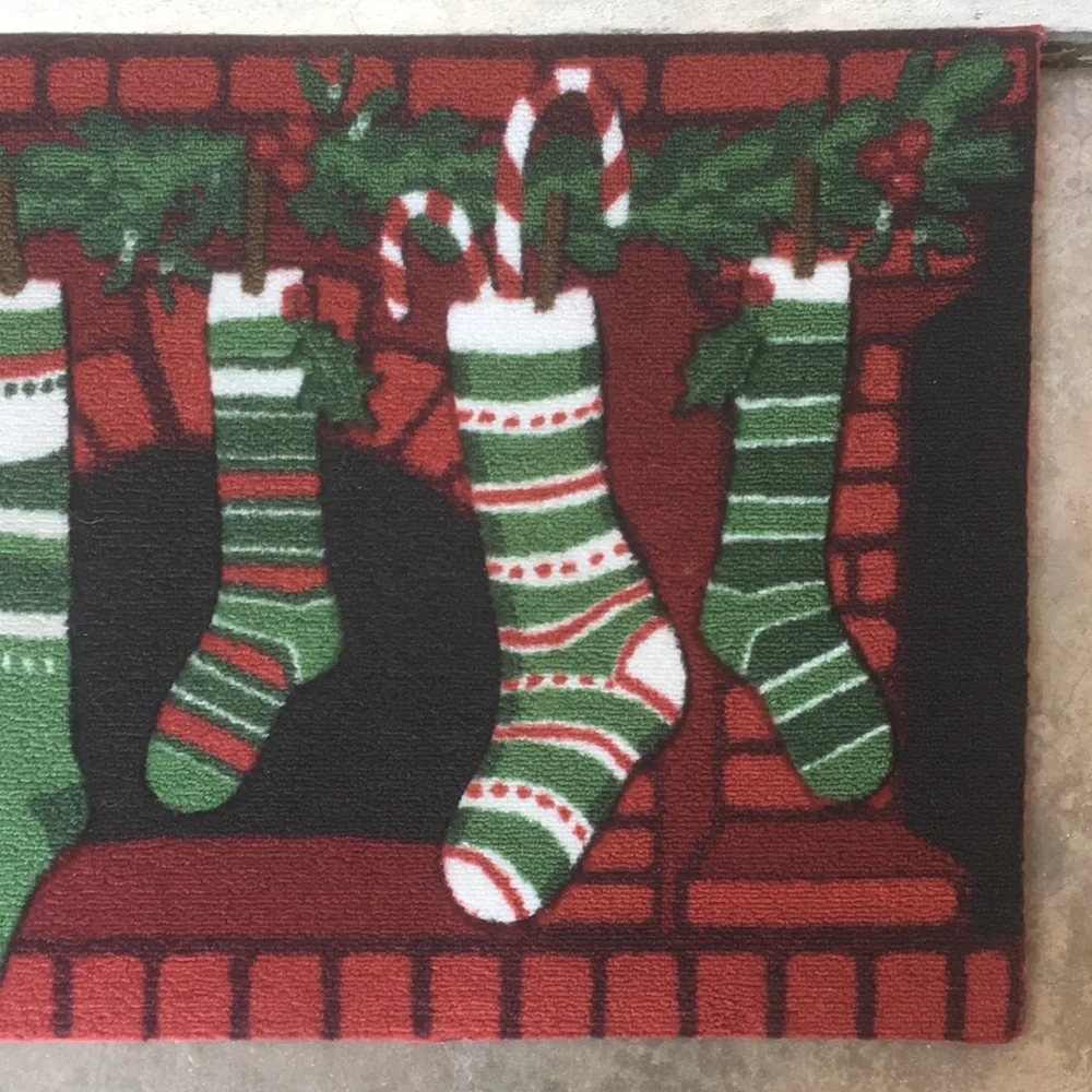 st. nicholas square Fireplace Stockings Accent Rug